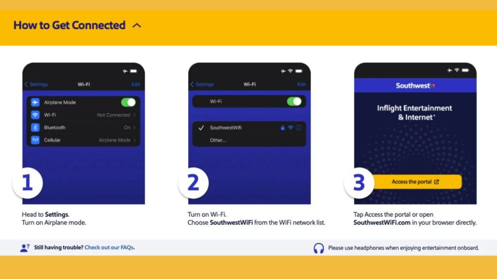How to Connect to Southwest WiFi